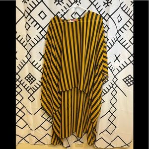 Black and Yellow Striped Plus Size Kimono Swimsuit Bikini Coverup Grunge Punk